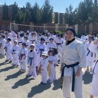اجتماع ۱۰۰۰ نفری دختران و بانوان ورزشکار شهرقدسی در بوستان بانوان