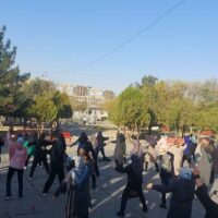 گرامیداشت هفته تربیت بدنی/ برگزاری ورزش صبحگاهی و مسابقه دوستانه داژبال در بوستان باغ ملی